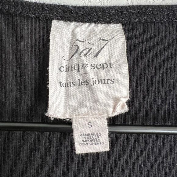 CINQ À SEPT Jordan Puff-Shoulder Cotton & Cashmere Sweater Size Small - Picture 3 of 8